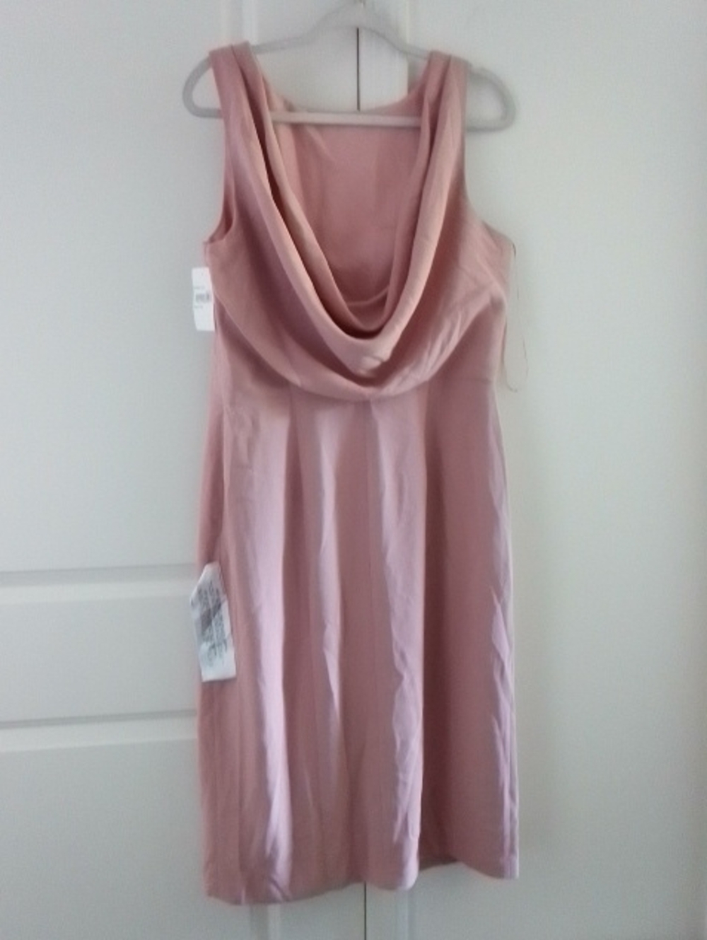 Dress The Population Sleeveless Draped Neck Women's Dress - Blush Pink